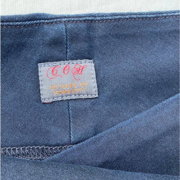 New Citizens of Humanity Alexis Dark Wash Ruched Lightweight Denim Mini Skirt 25 - Picture 8 of 9